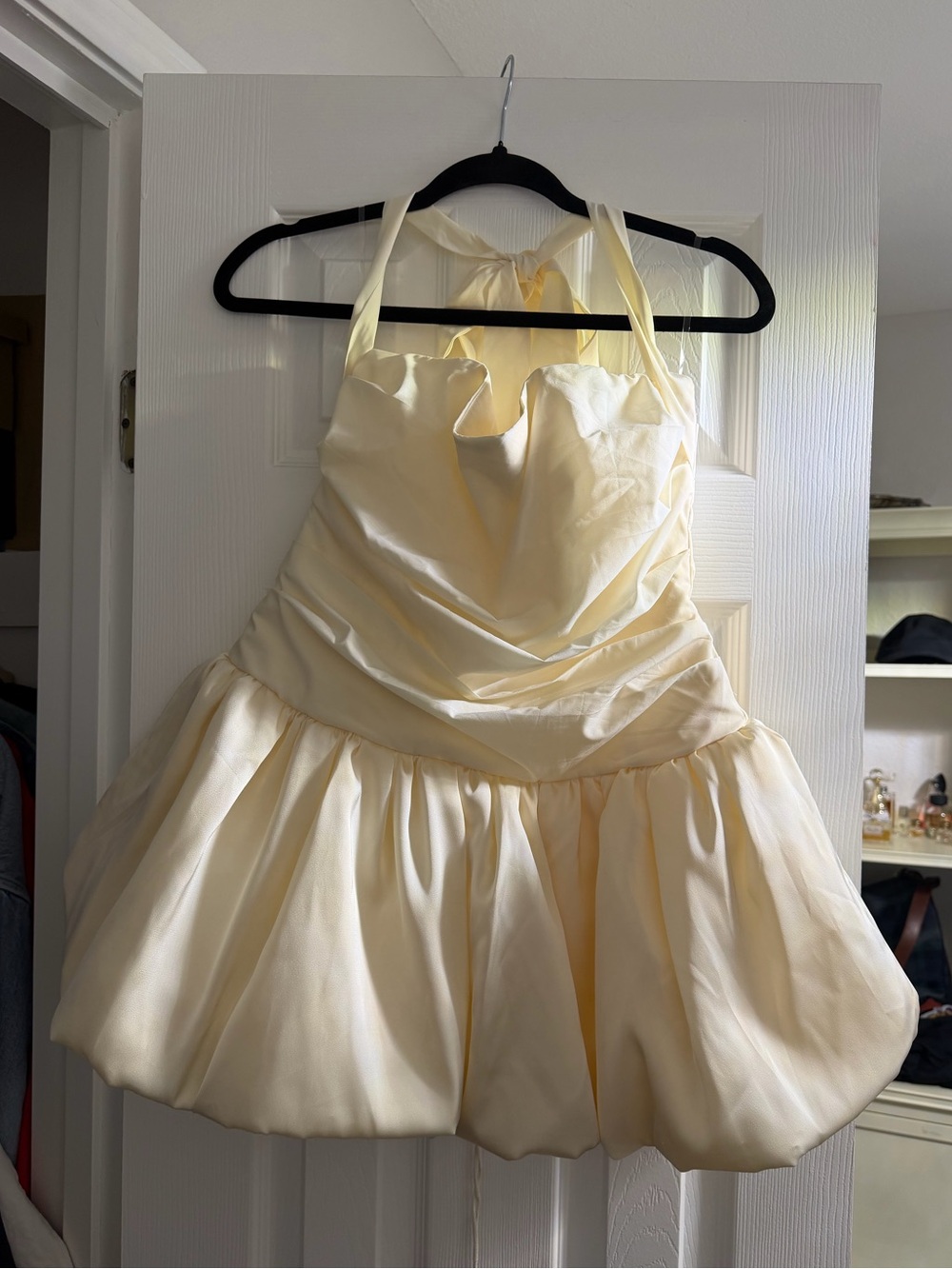 Oh Polly Ivory Halter Bubble Hem Party Dress Sz 10